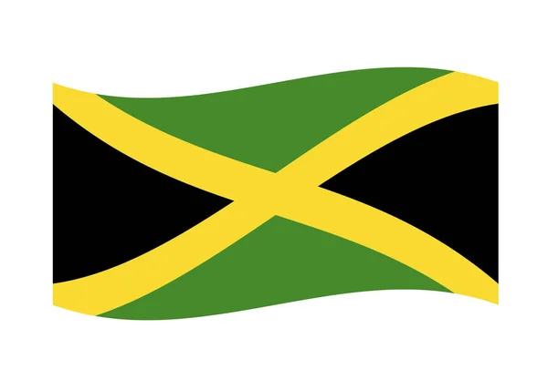 Sventolando bandiera giamaicana vettoriale illustrazione — Vettoriale Stock