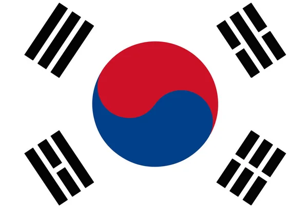Coreia do Sul Bandeira Vector ilustração EPS10 —  Vetores de Stock