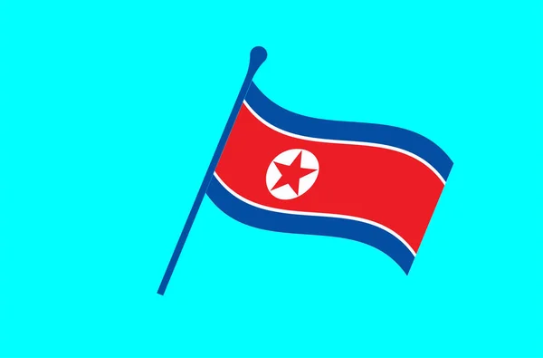 Schwenken nordkoreanischer Flagge Vektor Illustration eps10 — Stockvektor