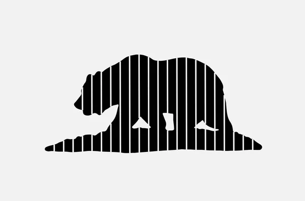 Значок векторной линии дикого медведя. Векторная иллюстрация — стоковый вектор