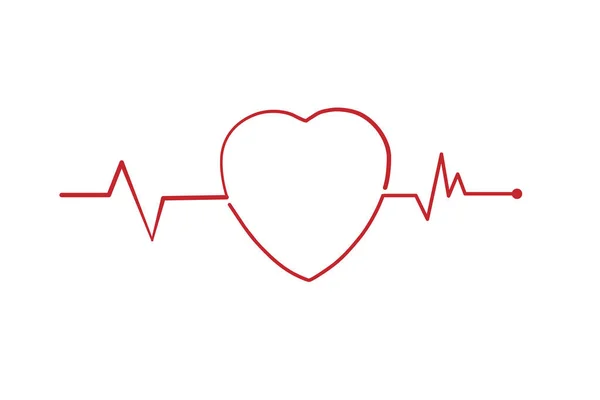 Red heartbeat and Heart rate line concept . Vector illustration. — Stock Vector