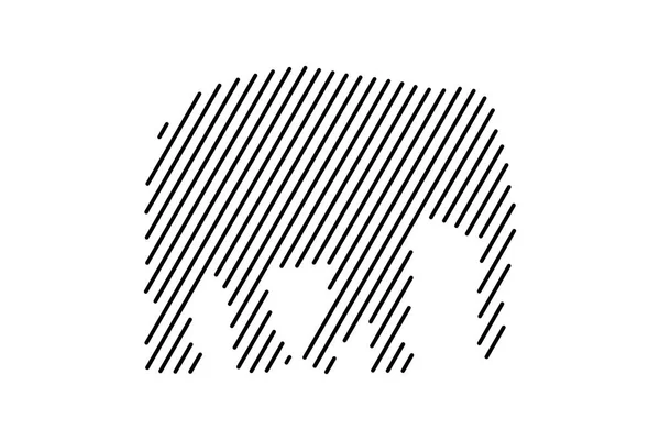 Elefante icono de línea vectorial. Ilustración vectorial — Vector de stock