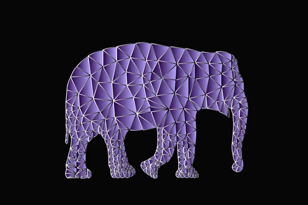 Vettore Elefante animale poligonale geometrico — Vettoriale Stock