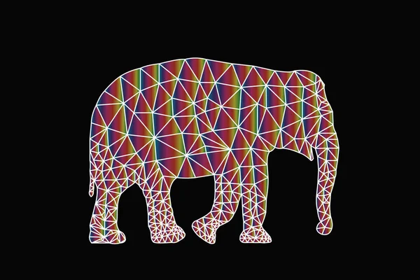 Vector Elefante animal geométrico poligonal — Vector de stock