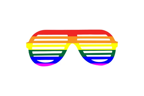 Gafas de sol de fiesta Lentes arco iris Vector Illustration. LGTB — Archivo Imágenes Vectoriales