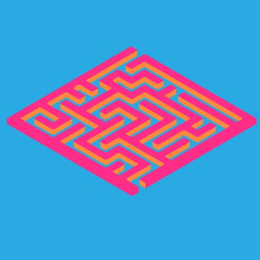 Vektör labirenti. Labirent oyunu illüstrasyon