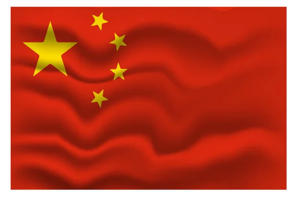 Drapeau de Chine. Drapeau chinois Wave — Image vectorielle