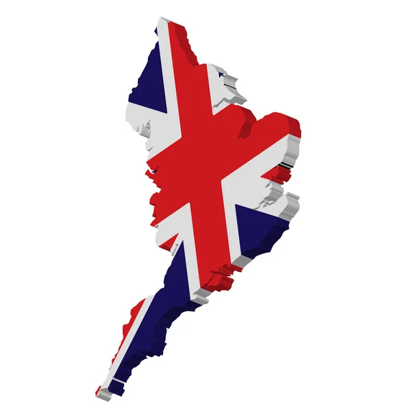 3D-Anglie mapa národní vlajka symbol ikona Vector ilustrace — Stockový vektor