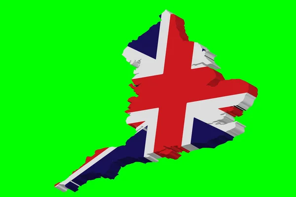 Mapa de Inglaterra 3D Bandera Nacional Icono Vector ilustración — Archivo Imágenes Vectoriales