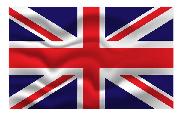 Государственный флаг Великобритании на волнистой ткани. Векторная иллюстрация . — стоковый вектор