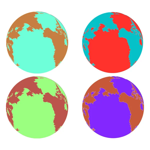 Erd-Vektorsymbole gesetzt. Planet Erde Ikone. Vektorillustration — Stockvektor