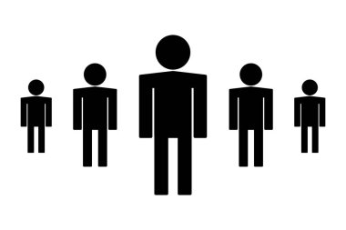 Kişi simgesi siyah arka planda yalıtılmış ayarlayın. İnsanlar sembol vektör illüstrasyon.