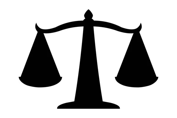 Ikon timbangan keadilan. Keseimbangan hukum simbol.Vektor ilustrasi - Stok Vektor