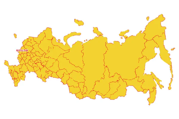 Oroszország térképe. Orosz Föderáció vektortérképe. Vektoros illusztráció — Stock Vector