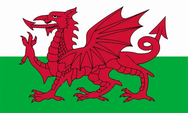 Vlag van Wales vector illustratie — Stockvector