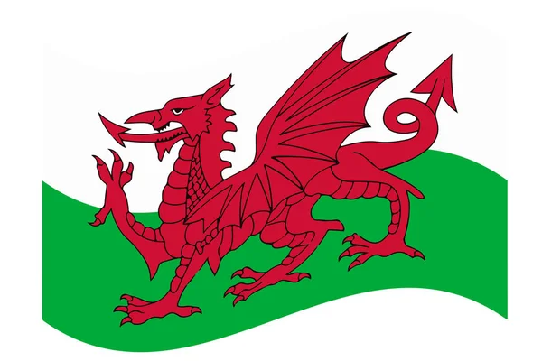 Vågor flagga Wales vektor illustration — Stock vektor