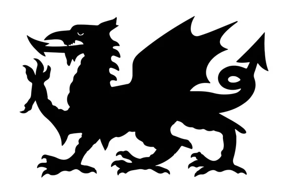 Walesiska Black Dragon vektor illustration — Stock vektor