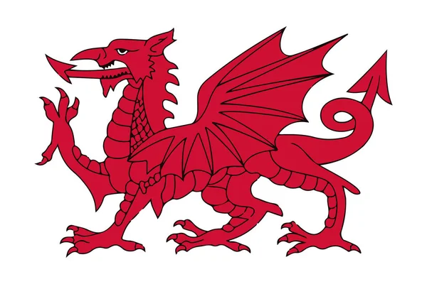 Walesiska Red Dragon vektor illustration — Stock vektor