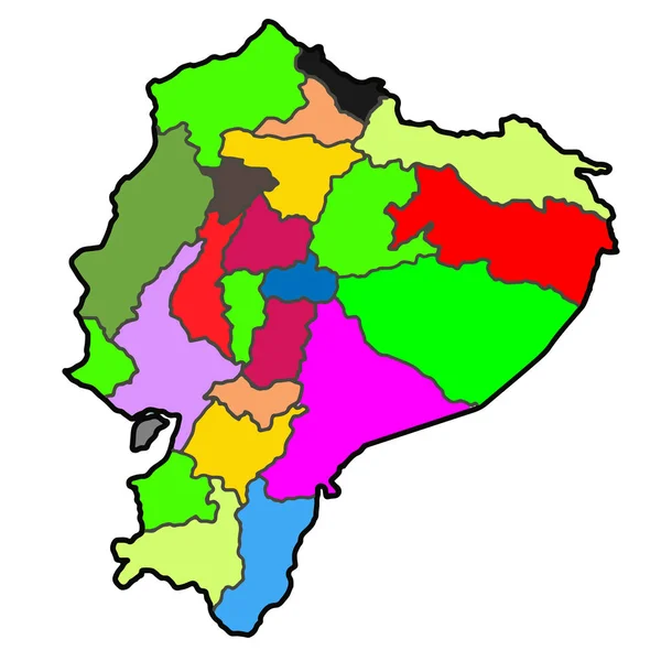 Bebilderte Landkarte von Ecuador. Vektorillustration — Stockvektor
