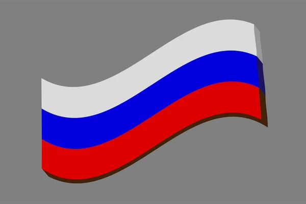 Bandera ondulada 3D Rusia Ilustración vectorial — Vector de stock