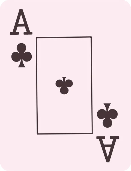 Ace kulüpleri poker kartı Vektör illüstrasyon. — Stok Vektör