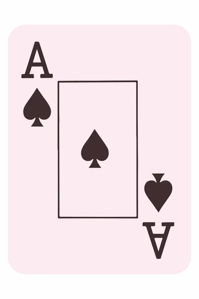 Az ász a pikk póker kártya vektor illusztráció — Stock Vector