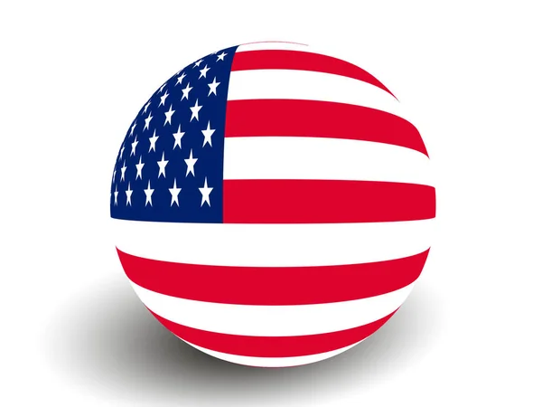 Globe drapeau américain sur fond blanc . — Photo