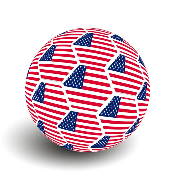 Balón de fútbol con bandera de Estados Unidos — Foto de Stock