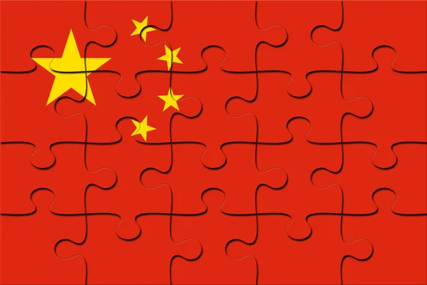 Puzzle con bandiera della Cina — Foto Stock