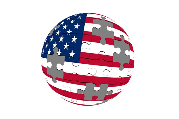 Puzzles avec Globe Flag USA — Photo