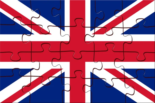 England UK Puzzle Jigsaw Flag — Stock Photo, Image
