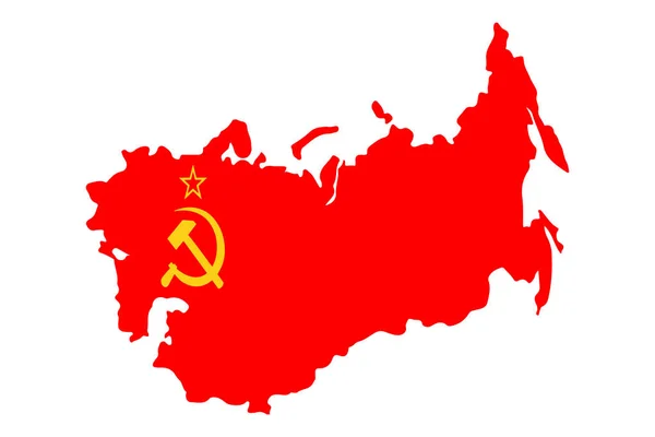 СССР, СССР, карта с флагом — стоковый вектор