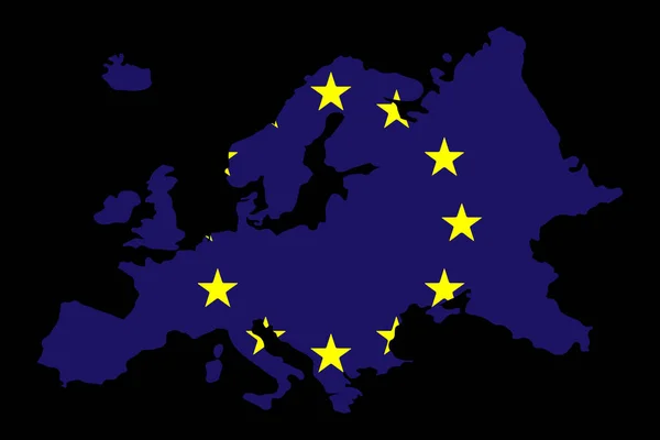 Europa karta flagga vektor illustration — Stock vektor