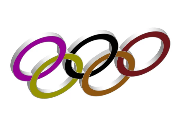 不同颜色的奥林匹克戒指3d。奥运会理念。矢量插图. — 图库矢量图片