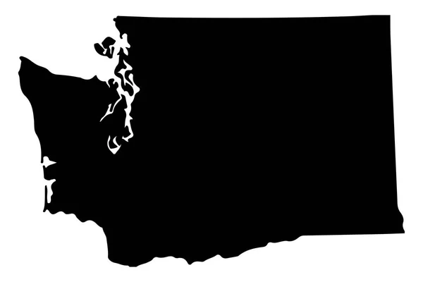 Mapa silhueta do estado norte-americano de Washington .Vector ilustração — Vetor de Stock