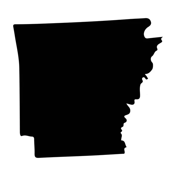 Mapa silhueta do estado americano do Arkansas .Vector ilustração — Vetor de Stock