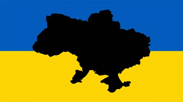 ウクライナベクトルイラストの地図と旗 — ストックベクタ