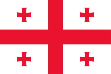 Gürcistan bayrağı. Vektör çizim.