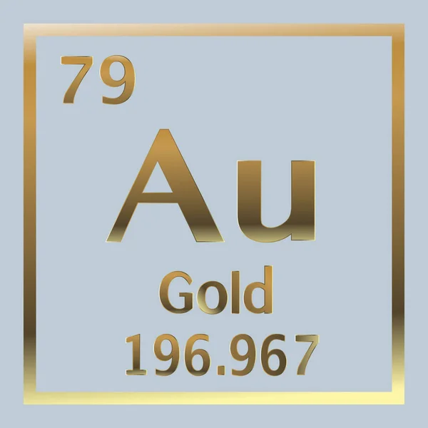 Gold element number 79 of the Periodic Table of the Elements - Chemistry Vector illustration — Stock Vector