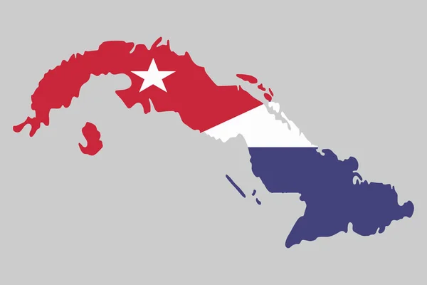 Векторная карта Кубы. Векторная иллюстрация — стоковый вектор