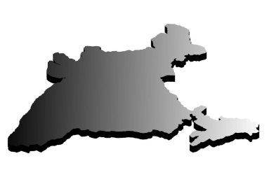 Hindistan Vektör illüstrasyon 3d harita