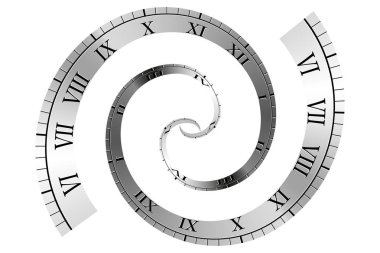 Spiral Roma Rakamı Saat Zaman Çizgisi Vektör çizimi