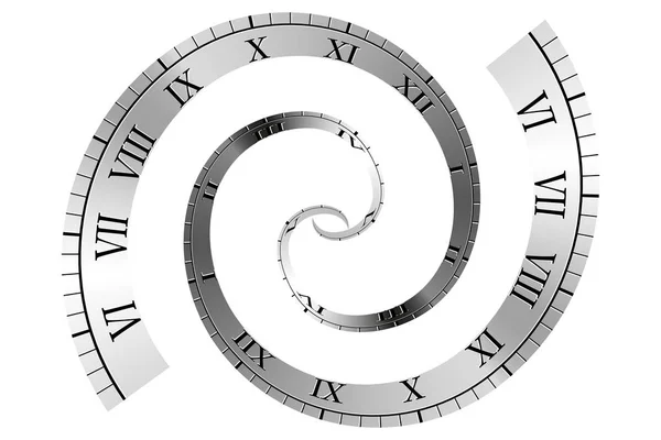 Spiral Roma Rakamı Saat Zaman Çizgisi Vektör çizimi