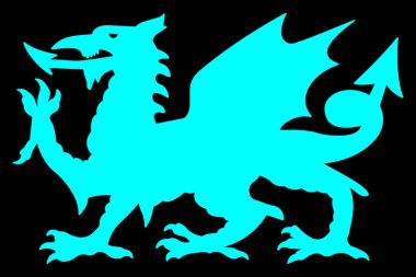 Galce Siluet Dragon Vector illüstrasyon