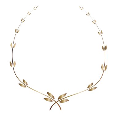 Defne çelengi. Dekoratif eleman. Vektör çizimi