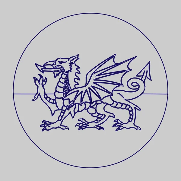 Walesiska Dragon vektor illustration EPS 10. — Stock vektor