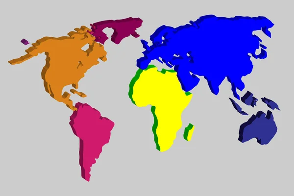 世界地图矢量插图 eps10 — 图库矢量图片