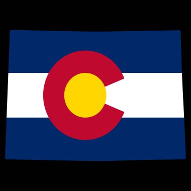Colorado Eyaleti Vektör çizimharita bayrağı