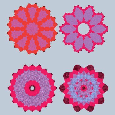 Mandala süs etnik dekoratif unsurlar. Vektör çizimi