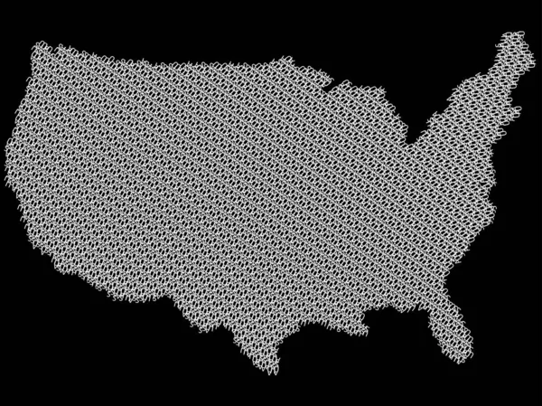 Mapa dos Estados Unidos da América Ilustração vetorial — Vetor de Stock